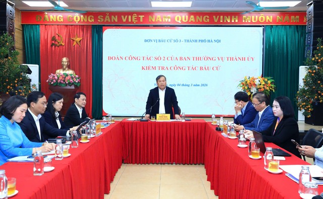 Chủ tịch UBND TP. Hà Nội Vũ Đại Thắng phát biểu tại buổi làm việc với Đơn vị bầu cử số 3 - TP. Hà Nội.