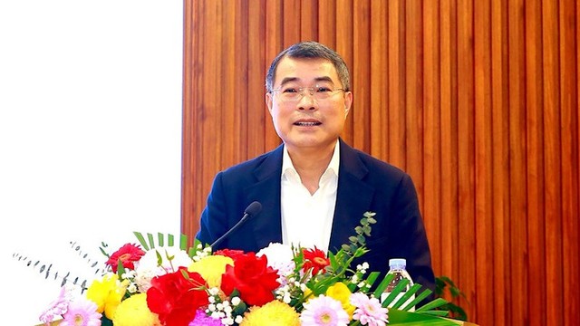 Ông Lê Minh Hưng, Ủy viên Bộ Chính trị, Bí thư Trung ương Đảng, Trưởng Ban Tổ chức Trung ương phát biểu tại buổi tiếp xúc cử tri Hải Phòng.