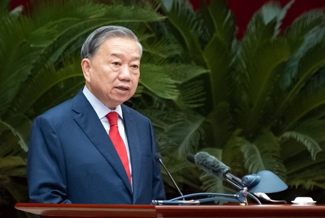 Tổng Bí thư Tô Lâm phát biểu khai mạc Hội nghị lần thứ Hai, Ban Chấp hành Trung ương Đảng khóa XIV.