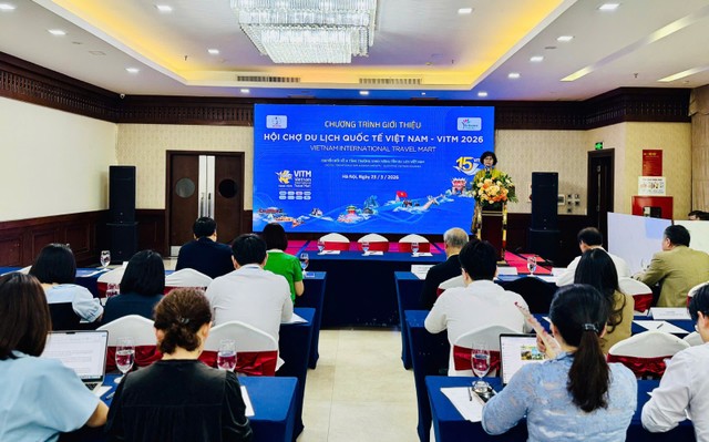 Chương trình giới thiệu Hội chợ Du lịch Quốc tế Việt Nam - VITM 2026, do Hiệp hội Du lịch Việt Nam tổ chức, chiều 23/3. Ảnh: Hồng Hạnh. Chương trình giới thiệu Hội chợ Du lịch Quốc tế Việt Nam - VITM 2026, do Hiệp hội Du lịch Việt Nam tổ chức, chiều 23/3. Ảnh: Hồng Hạnh.