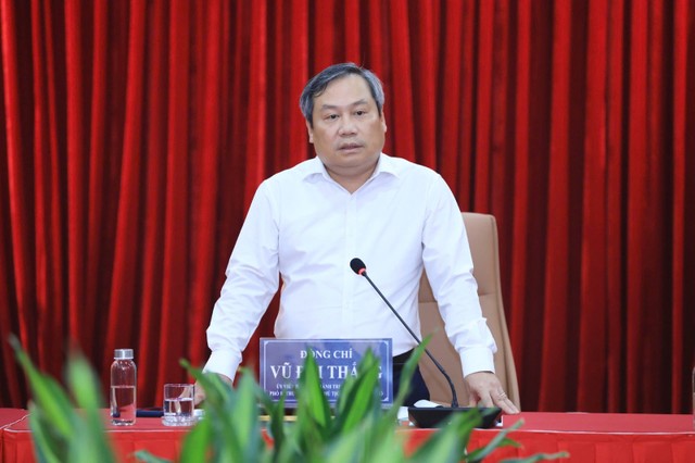 Chủ tịch UBND TP. Hà Nội Vũ Đại Thắng phát biểu kết luận buổi làm việc.