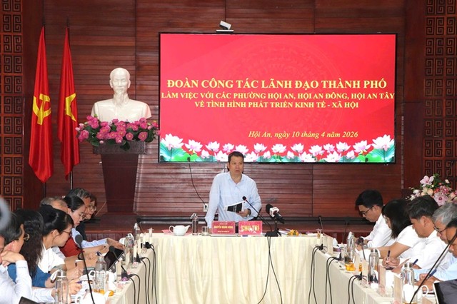 Phó Bí thư Thành ủy Đà Nẵng Nguyễn Mạnh Hùng làm việc với các phường Hội An, Hội An Tây, Hội An Đông.