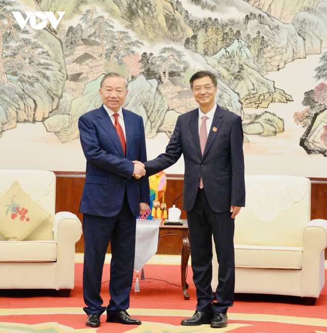 Tổng Bí thư, Chủ tịch nước Tô Lâm tiếp Bí thư Quảng Tây (Trung Quốc) Trần Cương.