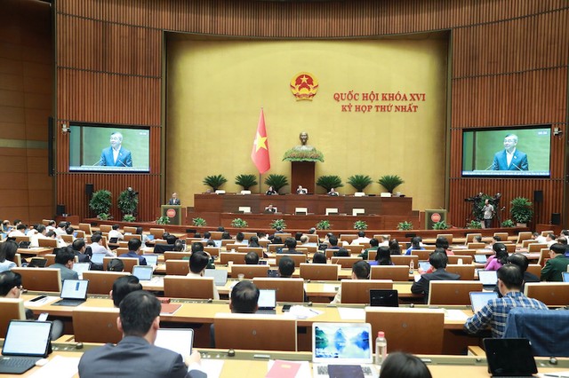 Phiên họp sáng 23/4 của Quốc hội - Ảnh Đức Thanh.
