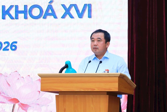 Bí thư Thành ủy Hà Nội Trần Đức Thắng phát biểu tại Hội nghị.