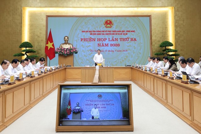 Thủ tướng Chính phủ Lê Minh Hưng, Trưởng Ban Chỉ đạo của Chính phủ về phát triển khoa học công nghệ, đổi mới sáng tạo, chuyển đổi số và Đề án 06, chủ trì Phiên họp lần thứ ba năm 2026 của Ban Chỉ đạo.