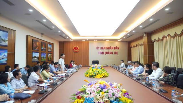 Toàn cảnh buổi làm việc giữa UBND tỉnh Quảng Trị và liên danh nhà đầu tư.