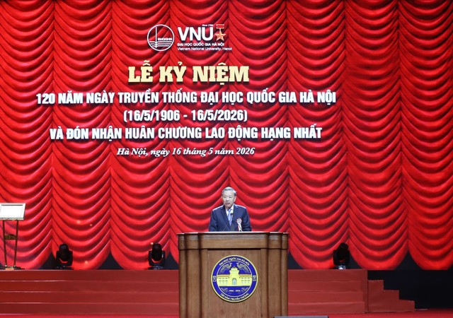 Tổng Bí thư, Chủ tịch nước Tô Lâm phát biểu tại Lễ kỷ niệm 120 năm ngày truyền thống Đại học Quốc gia Hà Nội. Tổng Bí thư, Chủ tịch nước Tô Lâm phát biểu tại Lễ kỷ niệm 120 năm ngày truyền thống Đại học Quốc gia Hà Nội.