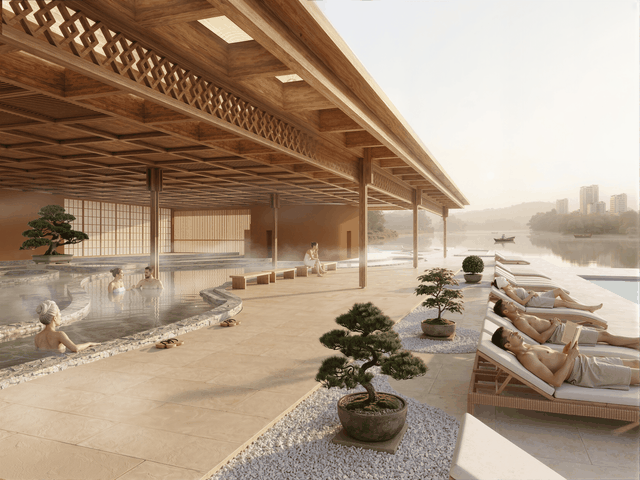 Onsen 3 dẫn trực tiếp dòng khoáng nóng vào tổ hợp Clubhouse nội khu hơn 3.000m2 Onsen 3 dẫn trực tiếp dòng khoáng nóng vào tổ hợp Clubhouse nội khu hơn 3.000m2