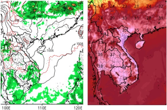 Tại thủ đô Hà Nội trong hai ngày cao điểm 25 và 26/5/2026, nhiệt độ khí tượng có thể chạm ngưỡng 40°C. Ảnh: NSMO.