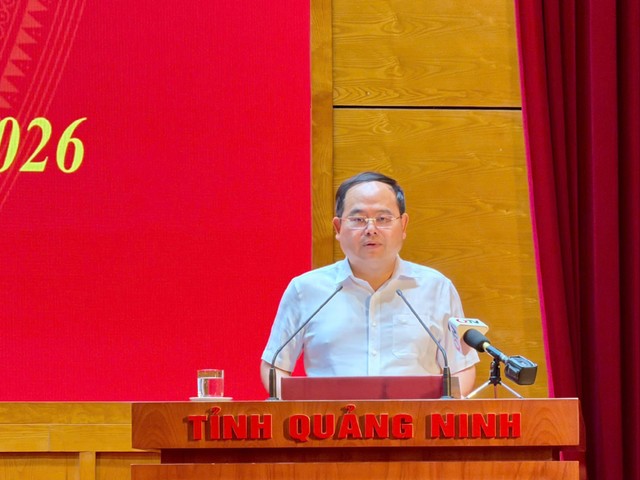Ông Quản Minh Cường, Bí thư Tỉnh uỷ Quảng Ninh phát biểu tại Hội nghị. Ông Quản Minh Cường, Bí thư Tỉnh uỷ Quảng Ninh phát biểu tại Hội nghị.