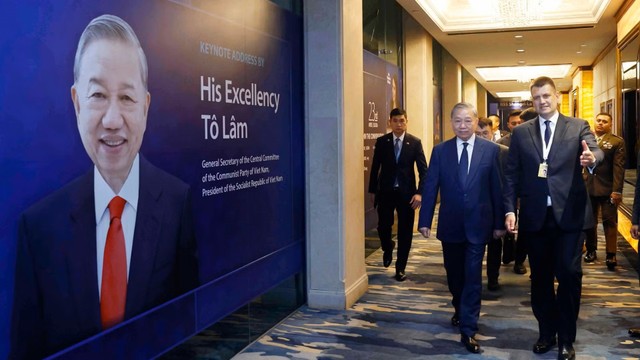 Tổng Bí thư, Chủ tịch nước Tô Lâm đến dự Đối thoại Shangri-La lần thứ 23. (Ảnh: TTXVN)