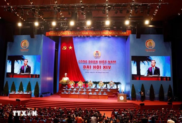 Tổng Bí thư, Chủ tịch nước Tô Lâm phát biểu chỉ đạo Đại hội XIV Công đoàn Việt Nam. (Ảnh: Thống Nhất/TTXVN)