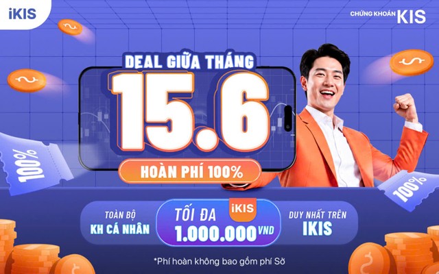 Nhà đầu tư được hoàn phí lên tới 1.000.000 VND khi giao dịch qua ứng dụng iKIS.