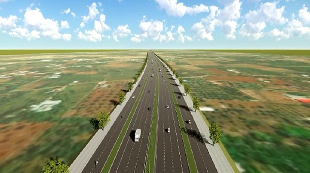 Phối cảnh tuyến cao tốc Hồ Tràm - Long Thành Phối cảnh tuyến cao tốc Hồ Tràm - Long Thành