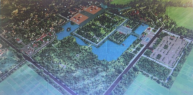 Phối cảnh tổng thể Khu lăng mộ và đền thờ các vị vua triều Trần tại xã Long Hưng Phối cảnh tổng thể Khu lăng mộ và đền thờ các vị vua triều Trần tại xã Long Hưng