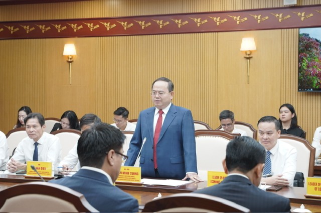 Ông Quản Minh Cường, Bí thư Tỉnh uỷ Quảng Ninh phát biểu.