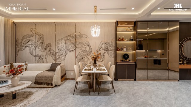 Khải Hoàn Imperial được tư vấn thiết kế bởi Dewan Architects &amp; Engineers, vật liệu bàn giao từ các thương hiệu quốc tế như Duravit, Grohe, Bosch, Hafele, An Cường…