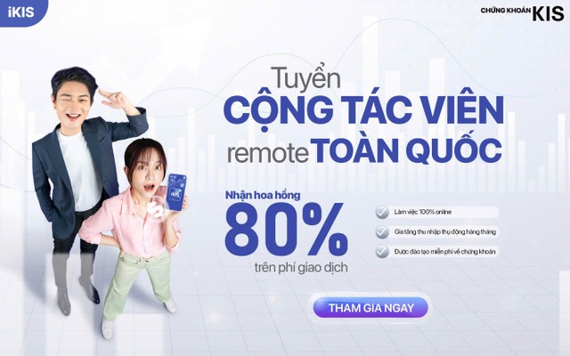 Chương trình cộng tác viên của KIS cho phép làm việc trực tuyến trên toàn quốc với mức hoa hồng lên tới 80% phí giao dịch. Chương trình cộng tác viên của KIS cho phép làm việc trực tuyến trên toàn quốc với mức hoa hồng lên tới 80% phí giao dịch.