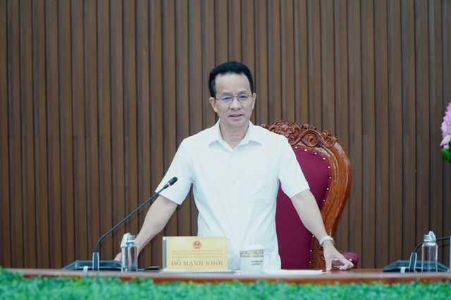Ông Đỗ Mạnh Khởi phát biểu tại buổi làm việc. Ông Đỗ Mạnh Khởi phát biểu tại buổi làm việc.