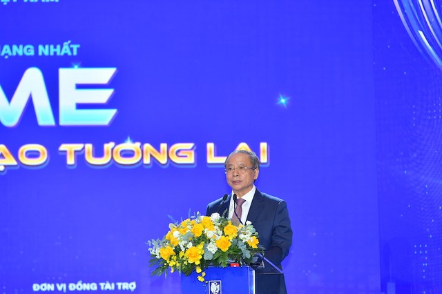 Chủ tịch VINASME Nguyễn Văn Thân phát biểu tại buổi lễ.