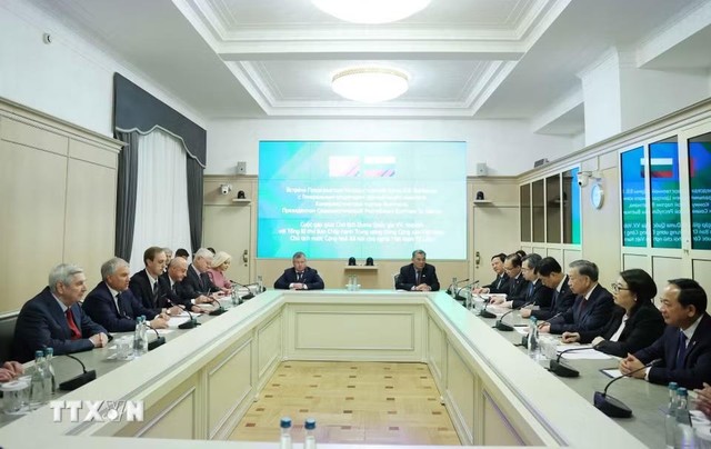 Tổng Bí thư, Chủ tịch nước Tô Lâm hội kiến Chủ tịch Đuma Quốc gia Nga Vyacheslav Volodin - Ảnh: TTXVN Tổng Bí thư, Chủ tịch nước Tô Lâm hội kiến Chủ tịch Đuma Quốc gia Nga Vyacheslav Volodin - Ảnh: TTXVN