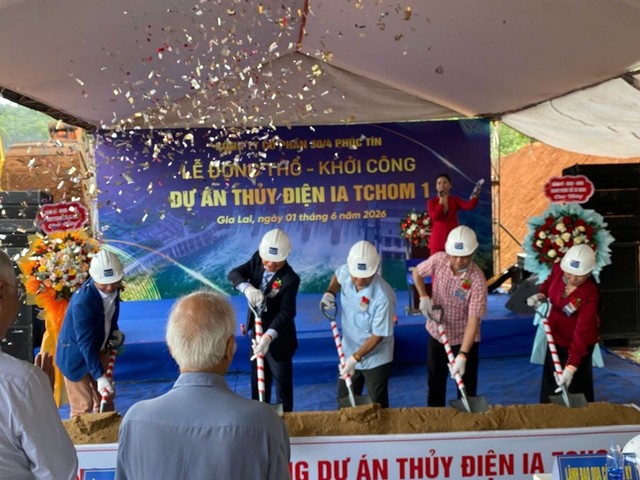 Dự án thủy điện Ia Tchom 1 do Công ty cổ phần 30/4 Phúc Tín làm chủ đầu tư được khởi công vào ngày 1/6/2026 vẫn đang gặp khó khăn trong giải phóng mặt bằng. Dự án được phê duyệt chủ trương đầu tư vào ngày 6/2/2020, sau đó điều chỉnh vào ngày 28/6/2025 (nâng công suất từ 8MW lên 9MW). Ảnh: Phương Lộc.