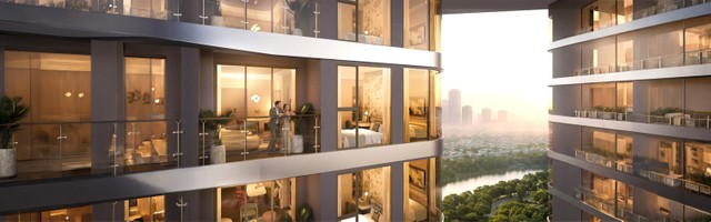 Gần 80% căn hộ tại Palm River là căn góc. Ảnh: Hướng Việt Properties.