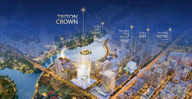 Triton Crown tọa lạc ngay "trái tim" Hồ Bán Nguyệt
