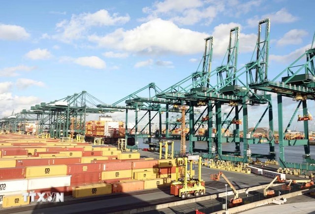 Cảng Antwerp-Bruges là cảng biển lớn thứ hai tại châu Âu. Ảnh: Thống Nhất/TTXVN