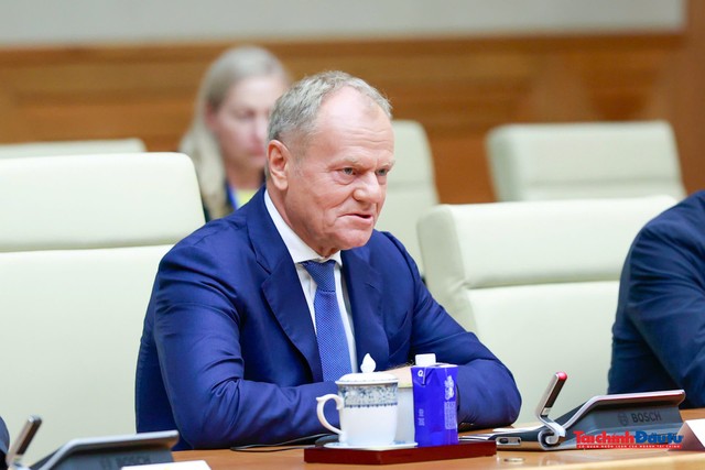 Thủ tướng Donald Tusk phát biểu tại hội đàm.