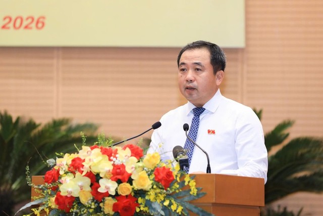 Bí thư Thành ủy Hà Nội Trần Đức Thắng phát biểu tại kỳ họp. Bí thư Thành ủy Hà Nội Trần Đức Thắng phát biểu tại kỳ họp.