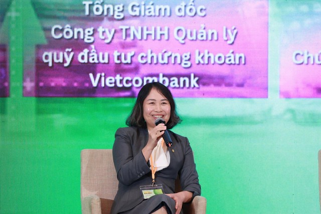 Bà Nguyễn Thị Hằng Nga, Tổng giám đốc VCBF chia sẻ tại sự kiện.
