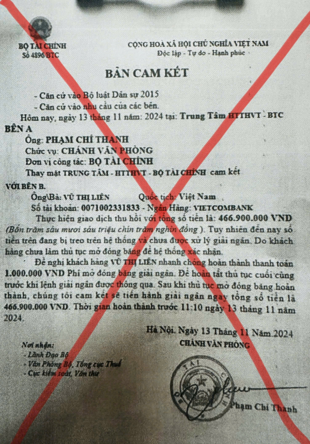 Bộ Tài chính khuyến cáo người dân, doanh nghiệp cần cảnh giác trước việc giả mạo, lợi dụng danh nghĩa của Bộ Tài chính để lừa đảo người dân nhằm trục lợi cá nhân.