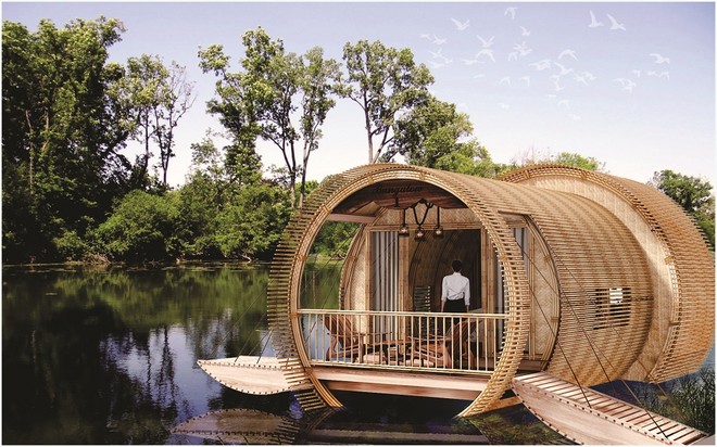 “Bungalow Thủy Mộc” lấy ý tưởng cách điệu từ công trình Guiness Việt Nam “trúc bạch long - Trà Sư”