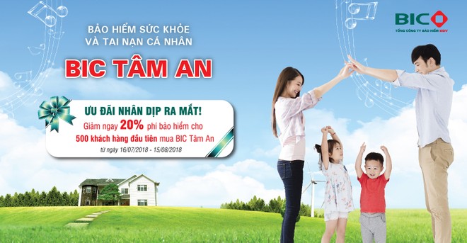 BIC giảm 20% phí bảo hiểm BIC Tâm An