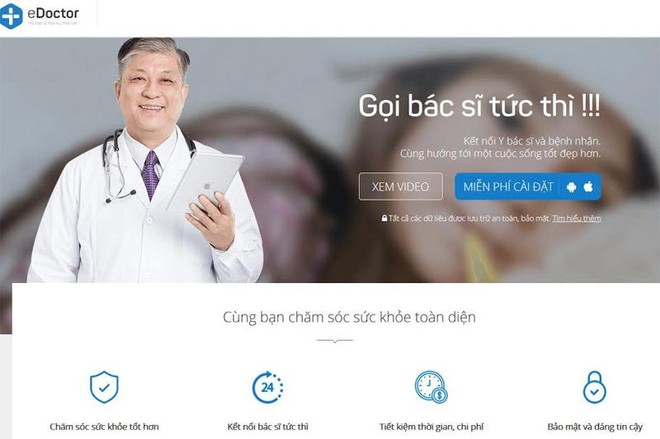 Giao diện của eDoctor chụp từ màn hình.