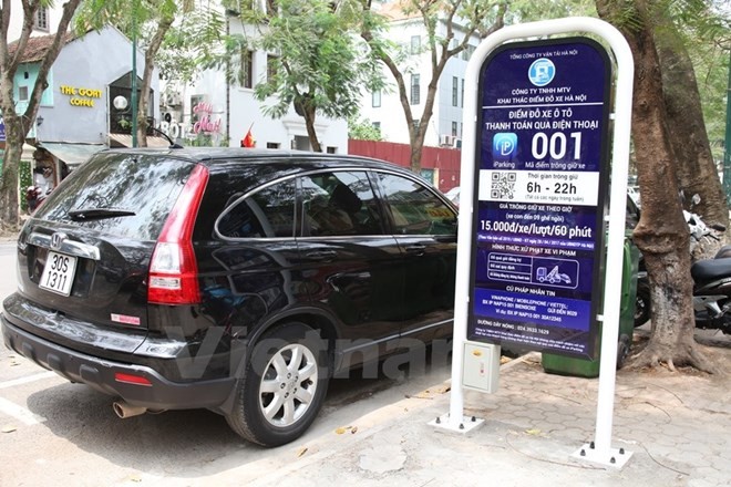 Hà Nội muốn triển khai Iparking rộng rãi trên 4 quận nội thành và các tòa nhà chung cư. (Ảnh: Doãn Đức/Vietnam+)