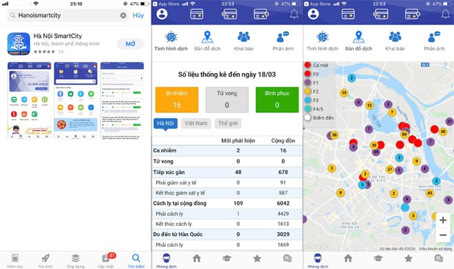 Giao diện ứng dụng Hà Nội SmartCity (Ảnh: Báo Đầu tư)