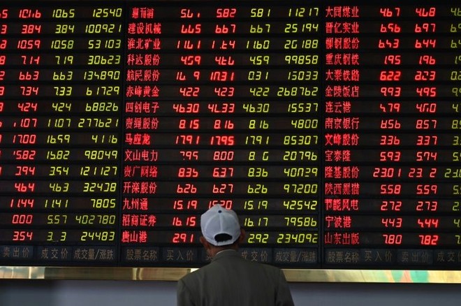 Chỉ số Shanghai Composite nhích 0,17% trong phiên giao dịch sáng nay 25/5. Ảnh: AFP