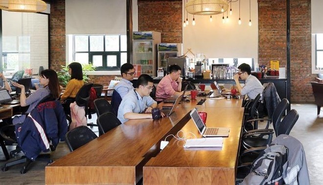 Không gian làm việc chung (co-working space) tại Toong Tràng Thi. Ảnh: Đức Thanh