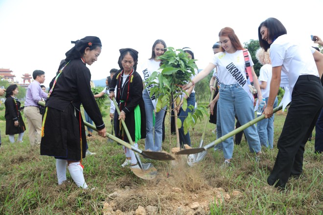 Ngay sau lễ phát động, các đại biểu cùng các thí sinh dự thi chung kết cuộc thi Hoa hậu Du lịch Thế giới đã tham gia trồng cây tại khu Bầu đàn, khu Đền Thượng, khu trung tâm lễ hội Tây Thiên.