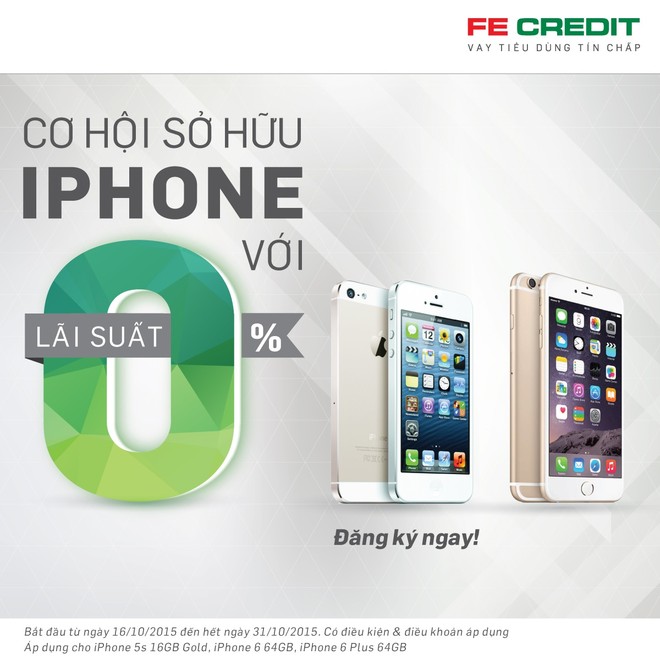 FE Credit cho vay mua trả góp iPhone lãi suất 0%