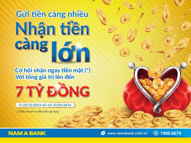 Nam A Bank khuyến mãi cho khách hàng gửi tiết kiệm