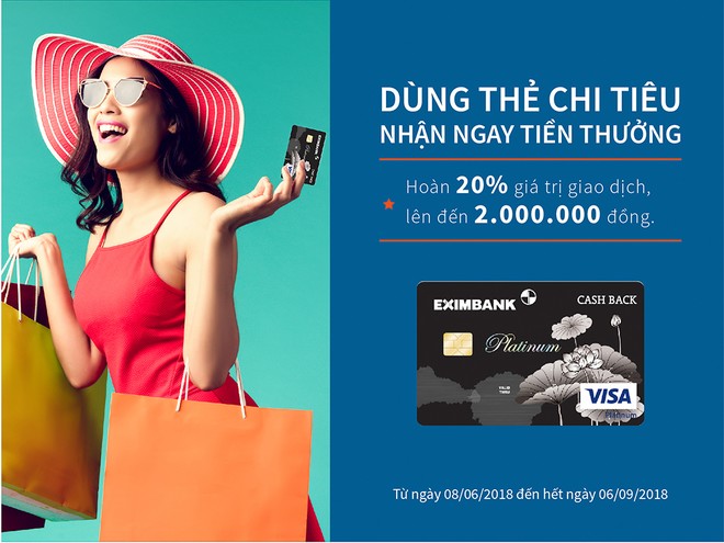 Eximbank ra mắt thẻ tín dụng quốc tế Eximbank - Visa Platinum Cash Back