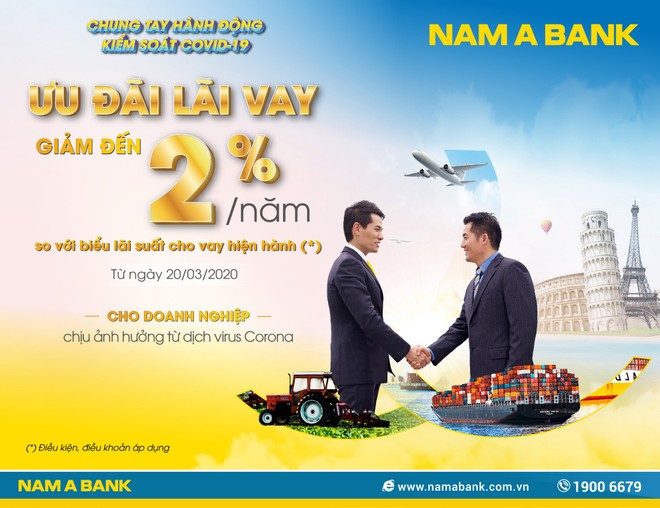 NAM A BANK giảm tiếp lãi vay hỗ trợ khách hàng mùa covid-19 