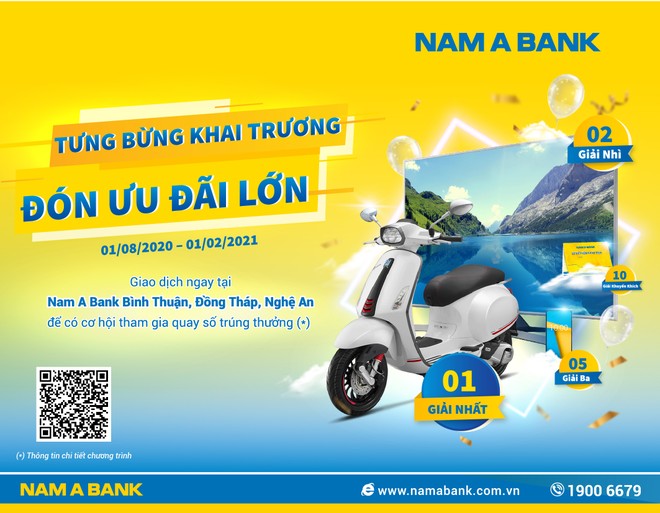 Giao dịch tại Nam A Bank trúng thưởng lớn