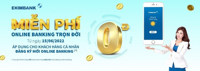 Eximbank miễn phí Online Banking trọn đời