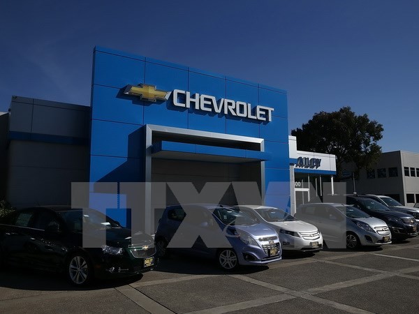 Các xe ôtô hiệu Chevrolet bày bán tại San Leandro, bang California, Mỹ ngày 15/5. (Nguồn: AFP/TTXVN)