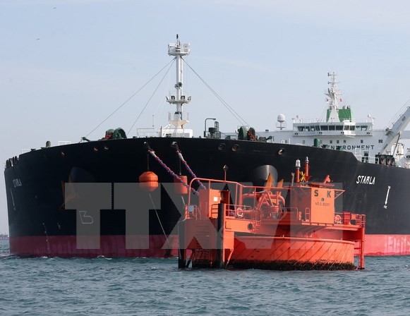 Tàu chở dầu Starla của Iran trên đường tới Nhà máy lọc dầu lớn nhất Hàn Quốc SK Energy tại Ulasan. (Nguồn: EPA/TTXVN)